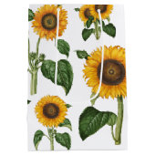 Wasserfarbe Sonnenblumen Botanische Blattpflanzen Mittlere Geschenktüte (Rückseite)