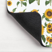 Wasserfarbe Sonnenblumen Botanische Blattpflanzen Mousepad (Ecke)