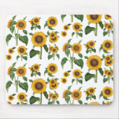Wasserfarbe Sonnenblumen Botanische Blattpflanzen Mousepad (Vorne)