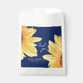 Wasserfarbe Sonnenblumen dunkelblau Geschenktütchen (Vorderseite)