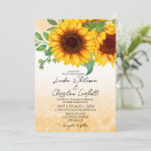 Wasserfarbe Sonnenblumen Einladung (Stehend Vorderseite)