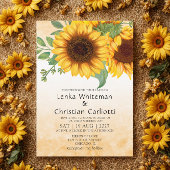 Wasserfarbe Sonnenblumen Einladung