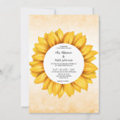 Wasserfarbe Sonnenblumen Einladung (Vorderseite)