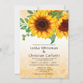 Wasserfarbe Sonnenblumen Einladung (Vorderseite)
