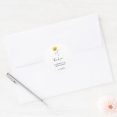 Wasserfarbe Sonnenblumen Elegante Einfache Eleganz Runder Aufkleber (Umschlag)