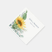Wasserfarbe Sonnenblumen Hochzeit Napkins Serviette (Ecke)