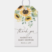 Wasserfarbe Sonnenblumen Kinderdusche Liebesmarken Geschenkanhänger (Vorderseite)