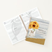 Wasserfarbe Sonnenblumen Mason Jar Shabby Holzreze Notizblock (Innenseite)