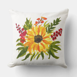 Wasserfarbe Sonnenblumen Niedlich Moderne Hübsch Kissen