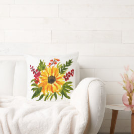 Wasserfarbe Sonnenblumen Niedlich Moderne Hübsch Kissen