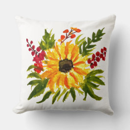 Wasserfarbe Sonnenblumen Niedlich Moderne Hübsch Kissen