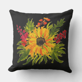 Wasserfarbe Sonnenblumen Niedlich Moderne Hübsch Kissen