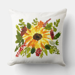 Wasserfarbe Sonnenblumen Niedlich Moderne Hübsch Kissen