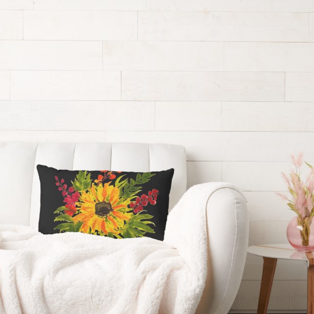 Wasserfarbe Sonnenblumen Niedlich Moderne Hübsch Lendenkissen (Liege)