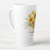 Wasserfarbe Sonnenblumen Personalisiert Newlywings Milchtasse (Linke Ecke)