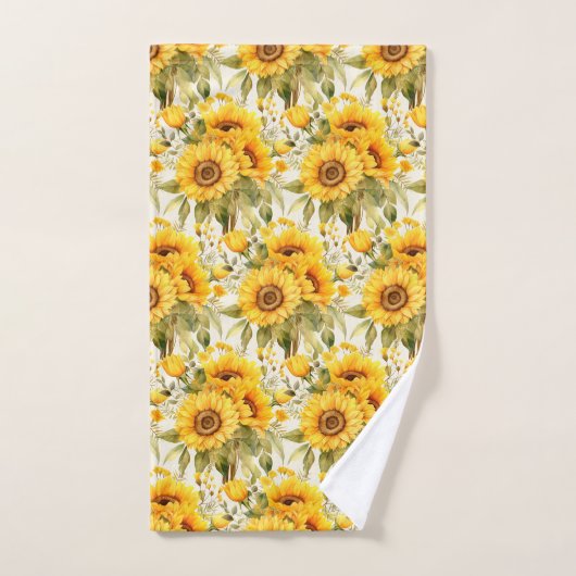 Wasserfarbe Sonnenblumen Van Gogh Style Badhandtuch Set (Handtuch)