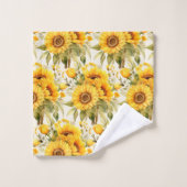 Wasserfarbe Sonnenblumen Van Gogh Style Badhandtuch Set (Waschlappen)