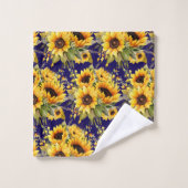 Wasserfarbe Sonnenblumen Van Gogh Style Badhandtuch Set (Waschlappen)
