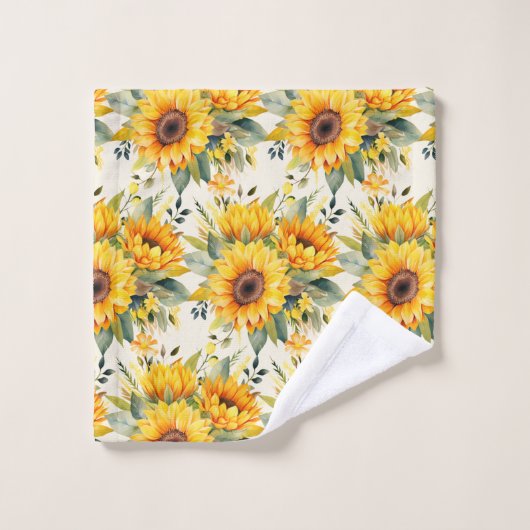 Wasserfarbe Sonnenblumen Van Gogh Style Badhandtuch Set (Waschlappen)