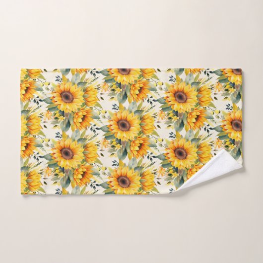 Wasserfarbe Sonnenblumen Van Gogh Style Badhandtuch Set (Handtuch)