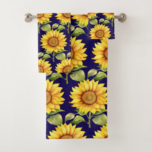 Wasserfarbe Sonnenblumen Van Gogh Style Badhandtuch Set (Insitu)