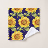 Wasserfarbe Sonnenblumen Van Gogh Style Badhandtuch Set (Waschlappen)