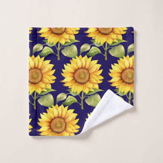 Wasserfarbe Sonnenblumen Van Gogh Style Badhandtuch Set (Waschlappen)
