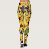 Wasserfarbe Sonnenblumen Van Gogh Style Leggings (Rückseite)