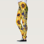 Wasserfarbe Sonnenblumen Van Gogh Style Leggings (Links)