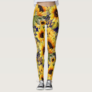 Wasserfarbe Sonnenblumen Van Gogh Style Leggings