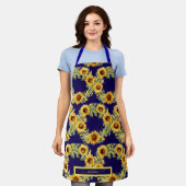 Wasserfarbe Sonnenblumen Van Gogh Style Schürze (Getragen)