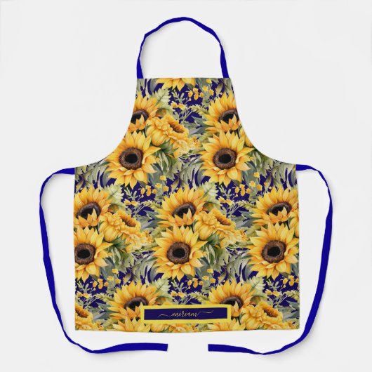 Wasserfarbe Sonnenblumen Van Gogh Style Schürze (Vorderseite)