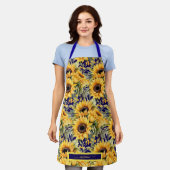 Wasserfarbe Sonnenblumen Van Gogh Style Schürze (Getragen)