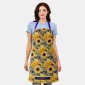 Wasserfarbe Sonnenblumen Van Gogh Style Schürze (Getragen)