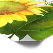 Wasserfarbe Sonnenblumen Weingarten Hochzeit Poster (Ecke)