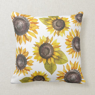 Wasserfarbe Sonnenblumenkissen Kissen