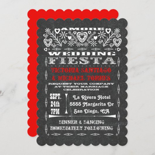 Wasserfarbe Sonnenuntergang Mexican Wedel Papel Pi Einladung (Vorne/Hinten)