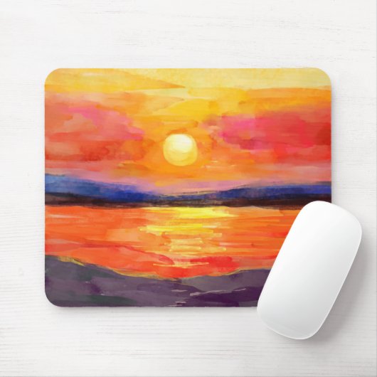 Wasserfarbe Sonnenuntergang Mousepad (Mit Mouse)