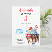 Wasserfarbe Sonntag Eis Einladung (Stehend Vorderseite)