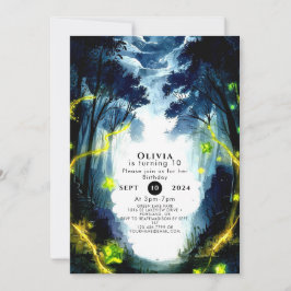 Wasserfarbe Sparkor Woodland Geburtstag Einladung