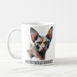 Wasserfarbe Sphynx Cat Portrait Tasse