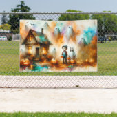 Wasserfarbe Spooky Halloween Szene Banner (Insitu)