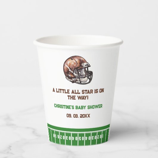 Wasserfarbe Sport Football Baby Dusche Pappbecher (Vorderseite)