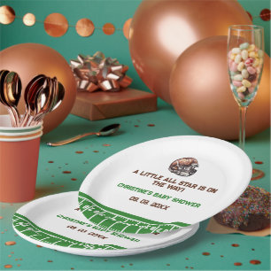 Wasserfarbe Sport Football Baby Dusche Pappteller