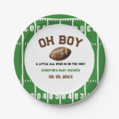 Wasserfarbe Sport Football Baby Dusche Pappteller (Vorderseite)