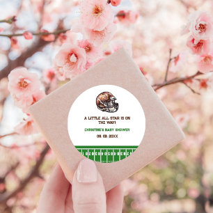 Wasserfarbe Sport Football Baby Dusche Runder Aufkleber