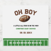 Wasserfarbe Sport Football Baby Dusche Schaumweinetikett (Einzelnes Label)