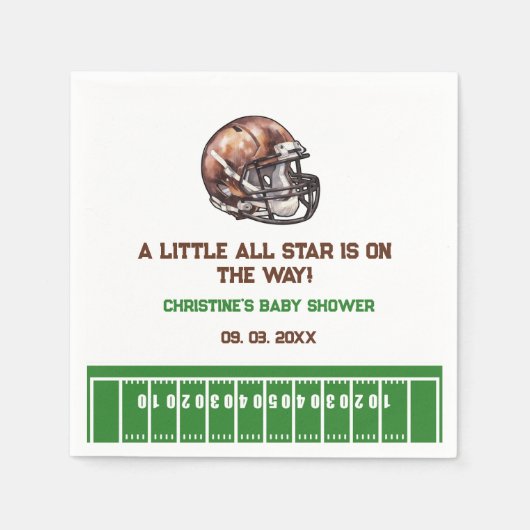Wasserfarbe Sport Football Baby Dusche Serviette (Vorderseite)