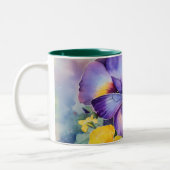 Wasserfarbe Springtime Lila Butterfly Keramik Tass Zweifarbige Tasse (Links)