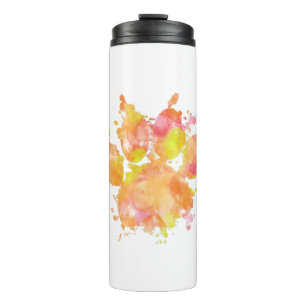 Wasserfarbe Spritzer Hund Pfotenabdruck Thermosbecher